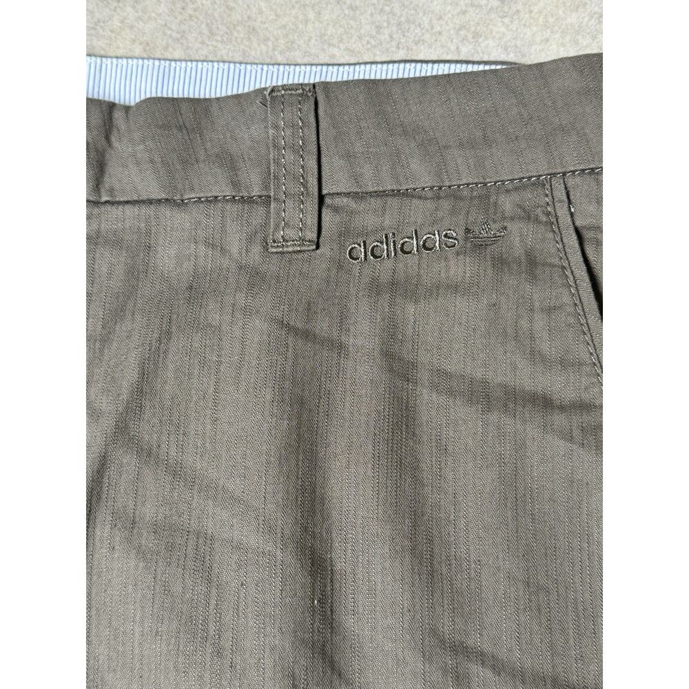 Adidas Originals Mens Shorts 36 Brown Cotton Slub Twill Performance Casual Golf - Picture 6 of 12